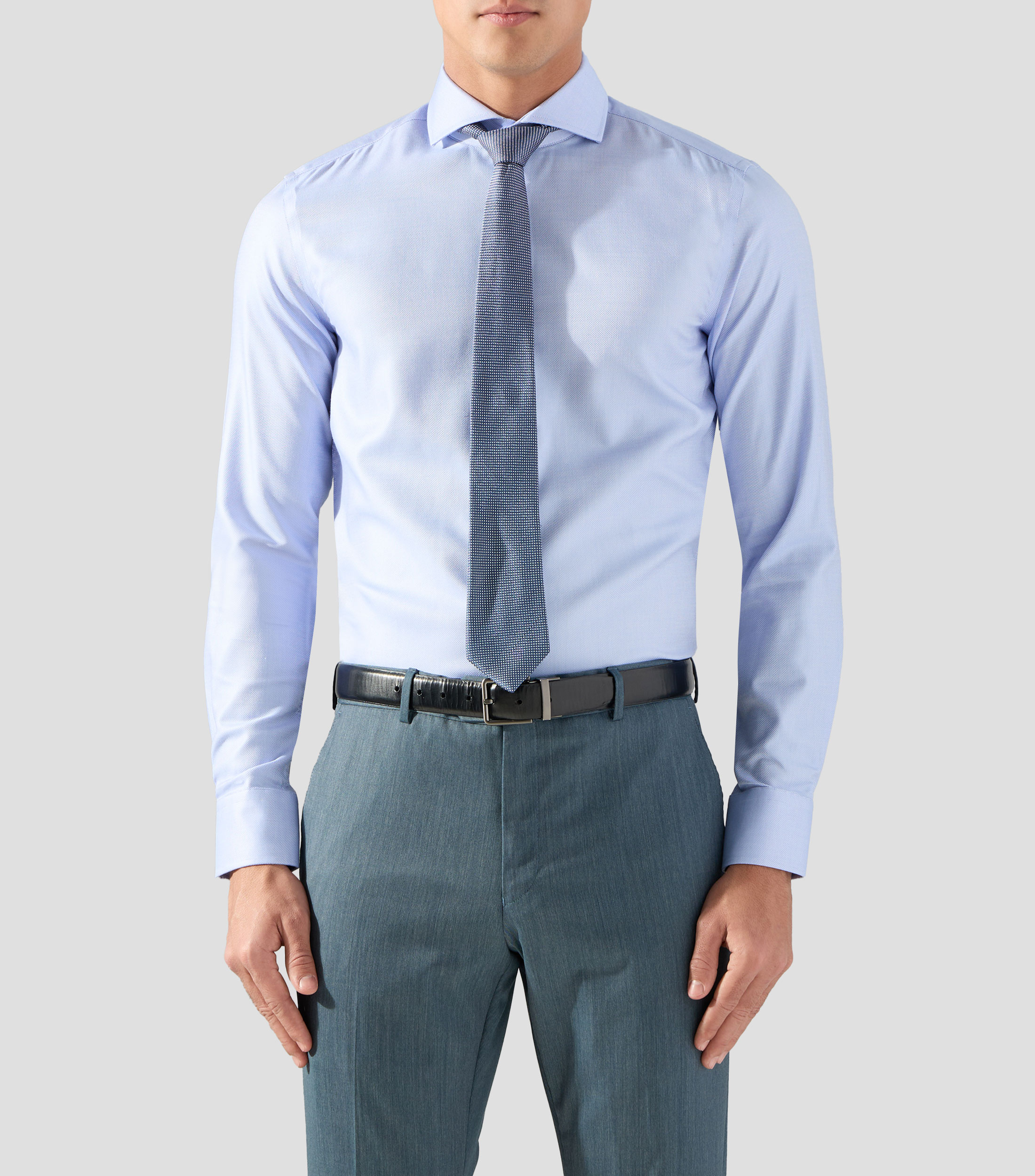 Camisa slim de algodón resistente a las arrugas Hombre